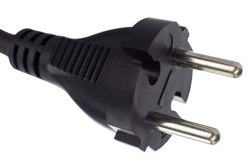 Closeup shot of a power plug isolated on a white background