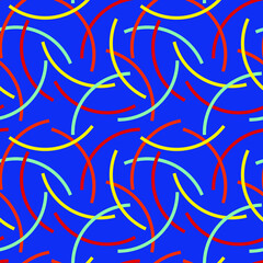 Bright arcs on a blue background. Seamless background for any use.