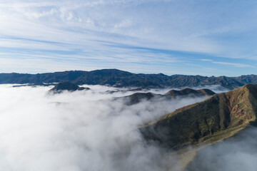 Malibu Santa Monica Mountains Daytime  Misty Covered, California
