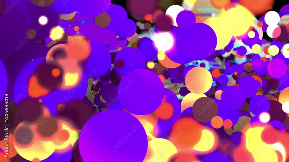 Aufkleber abstract vortex flying through multicolored balls in outer space. a close-up of 3d social media anim