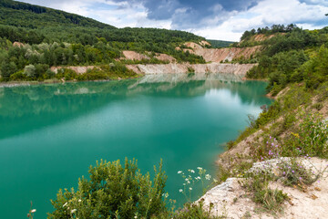 Fototapeta na wymiar flooded former mine near Skrabske. Slovakia