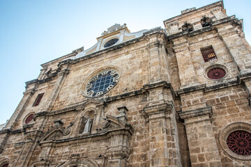 Fototapeta na wymiar Church of San Pedro Claver, Church in old town Cartagena, Bolivar, Colombia - South America