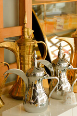 Fototapeta na wymiar Arabic coffee pots