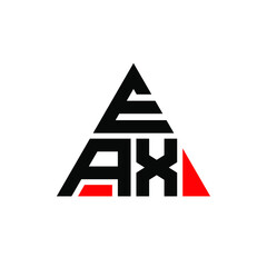 EAX triangle letter logo design with triangle shape. EAX triangle logo design monogram. EAX triangle vector logo template with red color. EAX triangular logo Simple, Elegant, and Luxurious Logo. EAX 
