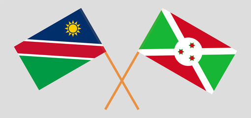 Crossed flags of Namibia and Burundi