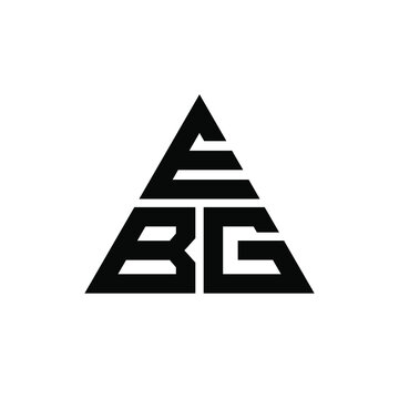 EBG triangle letter logo design with triangle shape. EBG triangle logo design monogram. EBG triangle vector logo template with red color. EBG triangular logo Simple, Elegant, and Luxurious Logo. EBG 
