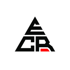 ECR triangle letter logo design with triangle shape. ECR triangle logo design monogram. ECR triangle vector logo template with red color. ECR triangular logo Simple, Elegant, and Luxurious Logo. ECR 
