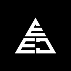 EEJ triangle letter logo design with triangle shape. EEJ triangle logo design monogram. EEJ triangle vector logo template with red color. EEJ triangular logo Simple, Elegant, and Luxurious Logo. EEJ 