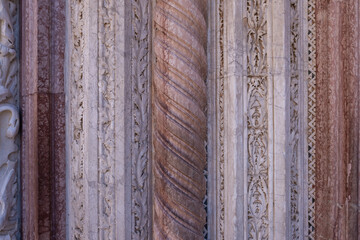 Carving Details of Cathedral Siena in Italy