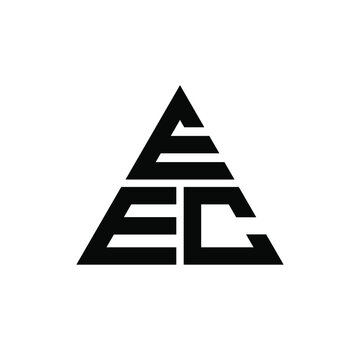 EEC triangle letter logo design with triangle shape. EEC triangle logo design monogram. EEC triangle vector logo template with red color. EEC triangular logo Simple, Elegant, and Luxurious Logo. EEC 