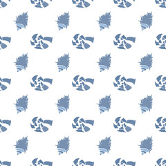 blue and white seashells seamless patterns