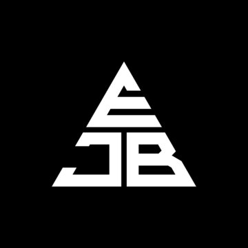 EJB triangle letter logo design with triangle shape. EJB triangle logo design monogram. EJB triangle vector logo template with red color. EJB triangular logo Simple, Elegant, and Luxurious Logo. EJB 