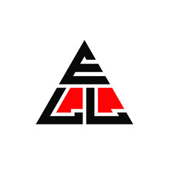 ELL triangle letter logo design with triangle shape. ELL triangle logo design monogram. ELL triangle vector logo template with red color. ELL triangular logo Simple, Elegant, and Luxurious Logo. ELL 