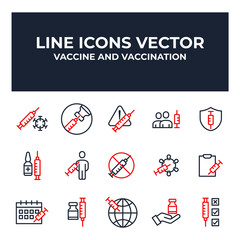 set of Vaccine and Vaccination elements symbol template for graphic and web design collection logo vector illustration
