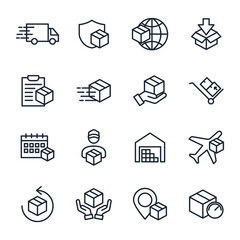 set of Delivery elements symbol template for graphic and web design collection logo vector illustration