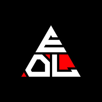 EOL triangle letter logo design with triangle shape. EOL triangle logo design monogram. EOL triangle vector logo template with red color. EOL triangular logo Simple, Elegant, and Luxurious Logo. EOL 