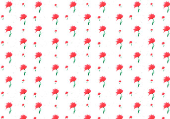 red flowers on white background