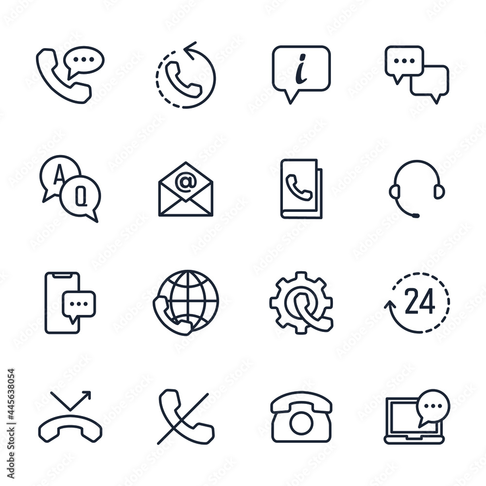 Aufkleber set of help and support elements symbol template for graphic and web design collection logo vector i