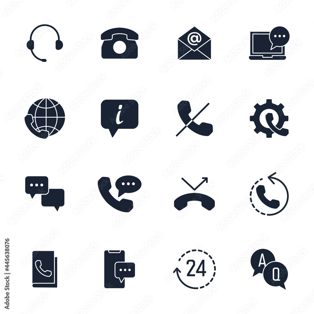 Aufkleber set of help and support elements symbol template for graphic and web design collection logo vector i