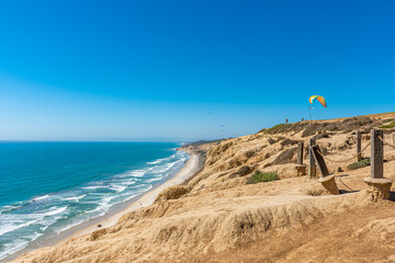 The beautiful California coast near blacks beach in San Diego County, California. A wonderful cloudless day!