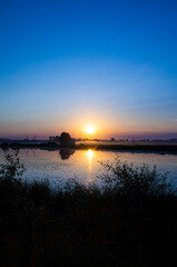 Beautiful sunrise over the lake