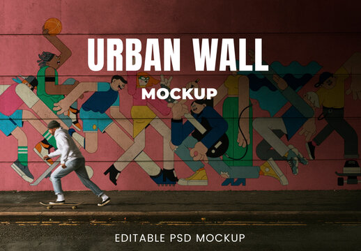 Urban Wall Mockup on the Street