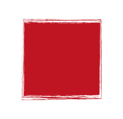 red brush painted ink stamp banner on white background	
