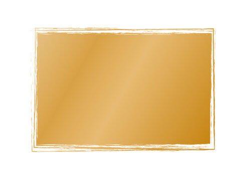 gold brush painted ink stamp banner on white background	
