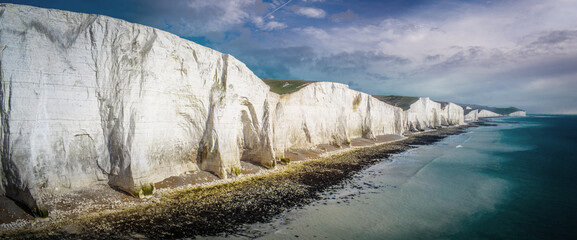 The White Cliffs of Seven Sisters at the English Coast - nature photography