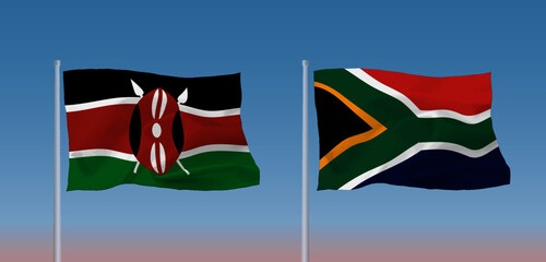 南アフリカ共和国とケニア共和国の国旗
