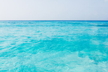 blue water in the Caribbean Sea - Cancun - Mexico