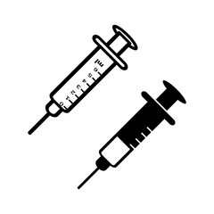 Syringe icon in trendy flat design