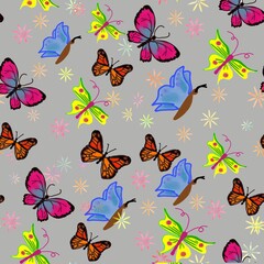 seamless pattern with butterflies