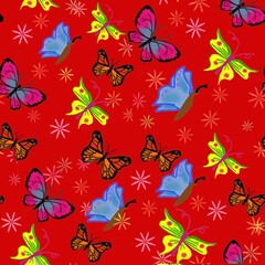 seamless pattern with butterflies