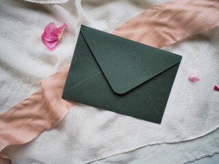 close up of an envelope with a letter