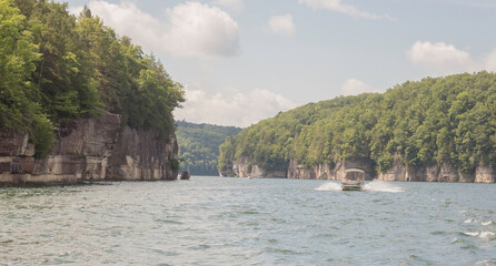 Massive Rock Wall Overlooking Summersville Lake in Summersville, West Virginia
