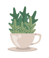 ceramic teacup with herbs