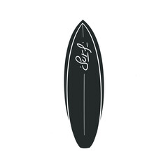 Surf Board Icon Silhouette Illustration. Water Sport Vector Graphic Pictogram Symbol Clip Art. Doodle Sketch Black Sign.