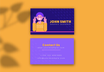 Yellow Business Card for Graphic Designer