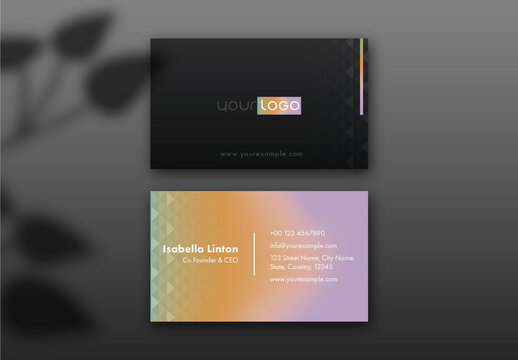 Abstract Business Card with Gray Background.