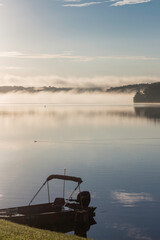 Fog on Summersville Lake, WV, Near Sunset