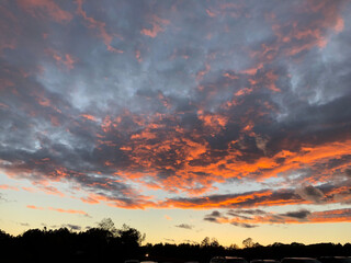 red sunset sky