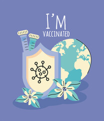 i am vaccinated lettering