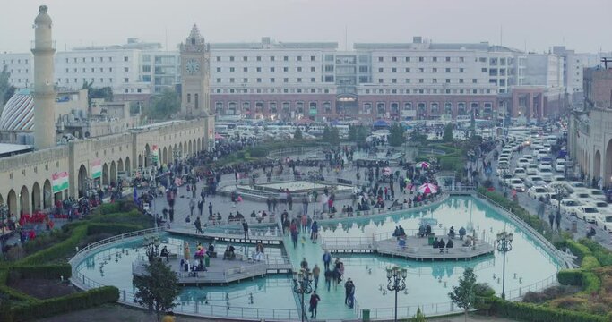 Time Lapse Sunset View From The Citadel in Erbil, Iraq