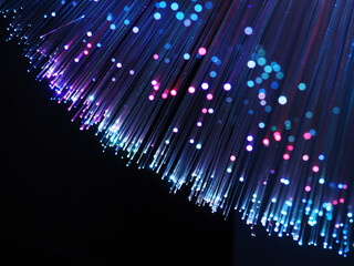 optical fiber lamp, colored optical fibers, night lights, futuristic neon color style party, new...