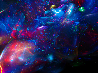 SciFi abstract light photography, sci-fi art, light painting photography, multi-color, reminiscent of universe galaxy, futuristic art
