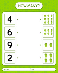 How many counting game with lettuce. worksheet for preschool kids, kids activity sheet, printable worksheet