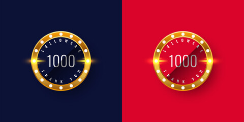 Thank You 1000 Followers with gold emblem