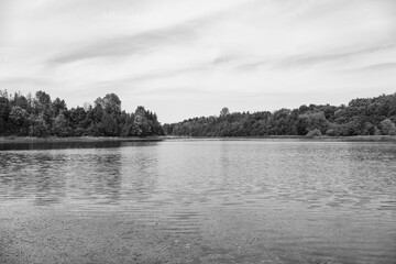 A wide river on a summers day