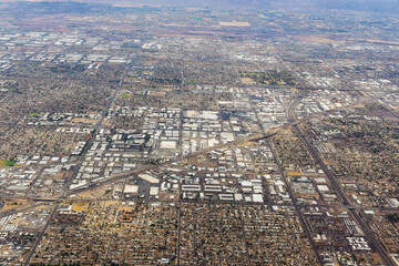 Fototapeta premium Aerial View of a midtown neighborhood in skyline Phoenix, Arizona